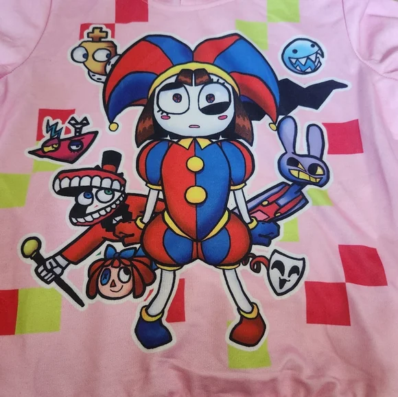 Pink Kid's Amazing Digital Circus Hoodie With Pocket Girls - Picture 2 of 8